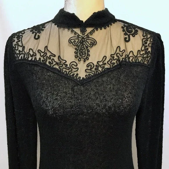 ❌SOLD❌ Dana Ashley Vintage Black Sweater Women M - Picture 2 of 11